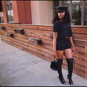 Black 2 piece short set